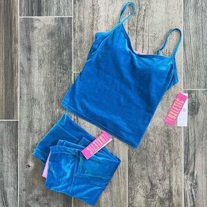 Lilly Pulitzer Pink and Blue Velvet Top and Leggings